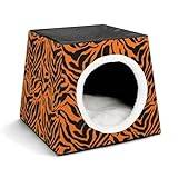 Orange hud tiger djur rolig varm husdjur hus sovbo dyna säng avtagbar former dyna bekväm present till hundar katter