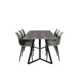 Venture Design Marina & Polar matgrupp Grå/grå 6 st stolar & bord 180 x 90 cm