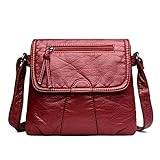 AQQWWER Axelväskor För Dam Mode Designer Kvinna Bag Högkvalitativ Messenger Bag Soft PU Läder Shoulder Bag Fashion Female Bag handväska (Color : Red, Size : 25cmX3cmX22cm)