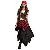 Boland 84560 – Kostym piratin tornado, klänning, korsett, huvudduk, för kvinnor, sjörövare, handväska, kostym, karneval, temafest