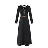 COSDREAMER Muslimsk damrock nunna kostym religiös outfit halloween skräckfilm jungfru Maria maskeradklänning för kvinnor (Storbritannien, alfa, M, vanlig, blå) (svart, XXL)