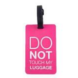 1pc Fashionable PVC Soft Rubber "DO NOT" Luggage Tag In Rose Red With English Letters For Anti-Lost Baggage Identification While Boarding