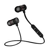 Trådlösa In-ear Hörlurar, Bluetooth 4.1 Hörsnäckor med Mikrofon, Trådlösa Hörlurar Magnetic Running Headphones Brusreducerande Lätta Hörlurar för IPhone Android(Svart)