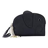 Plånbok – djurväska söt tecknad plånbok söt plånbok gjord av mjukt nyckelfodral elefantplånbok plånböcker damer svart, svart, En Storlek