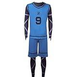 Blue Lock Cosplay kostym Bachira Meguru cosplay sportkläder tröjor nr 8 fotboll träning uniform full uppsättning halloweenkläder (Kunjin Kensuke, L)