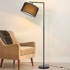 ZMH Floor Lamp Living Room Black Floor Lamp: Floor Lamp Fabric Design Modern Interior Reading Lamp E27 Socket Max 40W Floor Lamp With Foot Switch Bedside Lamp 166cm Without Bulb