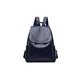 ASADFDAA ryggsäck för kvinnor Kvinnor kvalitet läder ryggsäckar for avslappnad dagpack svart vintage ryggsäck skolväskor (Color : Dark blue)