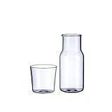 ASADFDAA temugg Water Carafe with Tumbler Glass Cold Hot Water Bottle Cup Sets Bedside Water Pitcher High Temperature Resistance Bottle (Color : 400ml)