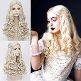 Alice in Wonderland The White Queen White Wig Long Wavy cosplay kil halloween rollspel kildräkter