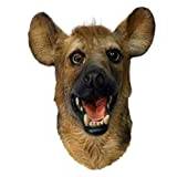 The Rubber Plantation TM 619219293228 Hyena mask vilda djur hund overhead latex zoo utklädnad, unisex vuxen, brun, en storlek