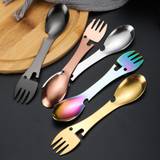 Ultralight Titanium Alloy Spoon And Fork Set For Outdoor Camping And Picnic - Portable Edc Cookware With Household Kitchen Benefits