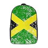 Jamaicansk retro flagga rolig ryggsäck 43 cm axlar dagväska stor kapacitet laptopväska tryckt för män kvinnor