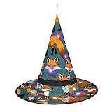 ZISHAK Många rävar halloween häxa hatt LED-belysning tillbehör – perfekt för fester och rollspel