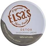 Elsa's Organic Skin Foods - Naturlig Deodorantkräm - Detox-Aluminiumfri - Aktivt Kol & Afrikansk Svart Tvål - Vegansk - Plastfri