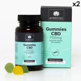 Lot 2 x 30 Gummies CBD Premium MIND CBD - Broad Spectrum (sans THC) - 750mg (25mg/gummy) - Goûts : Citron &amp; Pomme verte