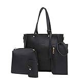 Väskor fyra väskor fyra döda kvinnor väskor delar plånbok handväska axel crossbodyset väska axelrem för väskor ljusbrun, svart, Einheitsgröße