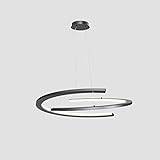 LED-ljuskrona Modern Arc Design Pendelljus Justerbar sladd för vardagsrummet över bordet Trappantré Köksö, 23,6" 128W aluminium, svart takbelysning