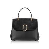 LE PARMENTIER - Thais Suede and Leather Satchel Bag - Calf Leather and Suede / Caviar Black