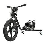 LUNICASHA Drift Trike, Drifter Trehjuling för pojkar och flickor, barn Drift Trike Drift, Pedal Go Kart för barn, barnfordon med justerbar sits, upp till 100 kg, svart