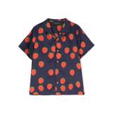 Mini Rodini - kortärmad skjorta med jordgubbstryck - barn - lyocell - 140-146 - Blå