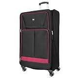 Bergs Soft Shell lätt resväska bagage med 4 hjul och kombinationslås, Svart, 32", Resväska