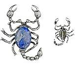 Djurbrosch for kvinnor Söt mode Elephant Bee Spider Crystal Seashell Pin Smycken/333/61(Color:Lapis Scorpion Brooch)
