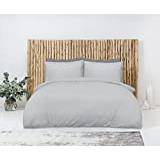Sleepdown 100% bambu enkelt grå organiskt påslakan täcke örngott sängkläder set mjuk enkel skötsel – dubbel (200 cm x 200 cm, 5056242894902