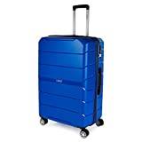 JASLEN - Lätta resväskor stora - PP polypropylen stor hårt skal resväska 75cm resväska - lätta resväskor stora med TSA kombinationslås - styv stor resväska 4 hjul lätt, Blå