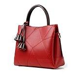 SSWERWEQ Handväskor för kvinnor Ladies handväska, mamma handväska, messengerväska, ny väska, medelålders kvinnlig väska, mode axelväska, stor kapacitet mor-svärväska (Color : Red)