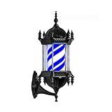 Barber Pole Light,Hair Salon Sign, 22.8'' Retro Barber Pole Light 5600k Rotating Illuminated LED Stripe Outdoor Hair Salon Barbershop Open Sign Wall Mount Lamp for Bar Coffee Shop (Color : F)