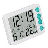 Digital temperaturfuktighetsmätare, kraftfull magnetkänslig digital luftfuktighetsmätare väckarklocka för sovrummet(Grön nyckel)