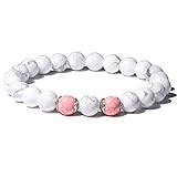 Kvinnor armband pärlor rosa blomma kristall sten armband för kvinnor trend natursten armring armband, FD0475,17 cm