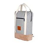 Chest Wood DayPack – dagryggsäck, ryggsäck/väska av vattenavvisande kanvas med 100 % äkta läder förädling och handtag (tillverkning13)