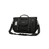 Eshow Messenger Bag herrar axelväska axelväska laptopväska för arbete fritid uni, svart, Vintage