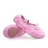 balettskor för flickor, Balettskor, baletttofflor 2 par härliga canvas mjuk sula flickor barn spetsar Balett träningsdansskor for barn (Color : Pink, Size : 29 EU)