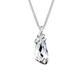 Elli Dam 925 sterlingsilver Xilion slipad kristall silver droppe halsband längd 45 cm