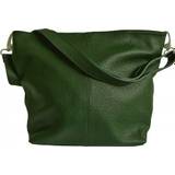 Handväska i läder mörkgrön
