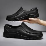 Plus Size Men's Trendy Solid Slip On Chef Shoes, Comfy Non Slip Eva Work Shoes For Men's Outdoor Activities