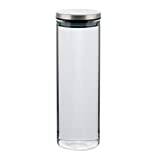 axentia förvaringsburk av borosilikatglas, klar/silver/svart/vit, Ø 8,5 cm, höjd ca 25 cm
