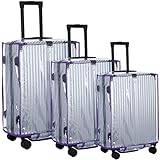 Jexine 3 delar PVC bagageskydd vattentätt transparent resväska skydd genomskinligt tjockt bagageskydd för resor, passar de flesta 50 cm, 61 cm, 71 cm bagage, klar, resväska bagage