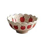Hdbcbdj skålar Ceramic Bowl Cute Home Yogurt Dessert Bowl Fruit Salad Bowl (Color : Red)