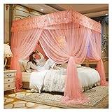 Flickor Princess Bed Canopy Style Sängnät med Blommor Tvåbädds Mygga Enkel installation Nätlåda Set (Färg: Jade, Storlek: 2,0x2,2m säng)