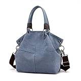 SUICRA Handväska Handväskor Messengerväska damer kanfas handväska damer handväska mode axelväska plånbok (Color : Blue)