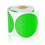 200 stycken runda klistermärken stora 12,7 cm självhäftande prickar etiketter färgkodning cirklar klistermärken vädertålig grön