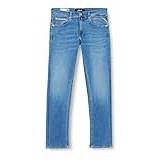 Replay Herr rak passform jeans Grover Hyperflex original, 009 medium blå, 28W / 30L