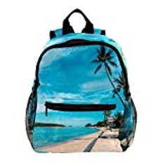 Mini ryggsäck packväska hav strand blå himmel sött mode, Multicolor, 25.4x10x30 CM/10x4x12 in, Ryggsäckar