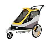 Lättviktsvagn för husdjur Kan kopplas till cykelvagn for husdjur, stor rymdhund- och kattvagn, gå ut for att leka vagn för hundar/katt på resan (Color : Yellow)