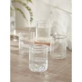 Four Dimpled Glass Tumblers