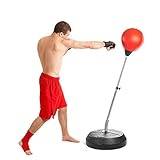 Justerbar höjd Fristående boxningssäck för vuxna och barn - Förbättra reflexhastigheten och noggrannheten med denna slagboll