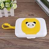 Våtservetter Box, Baby Spädbarn Utomhus Resevagn Våtservetter Box Tissue Case Dispenser Box Bekvämt Tygfodral för Resor (gul panda)